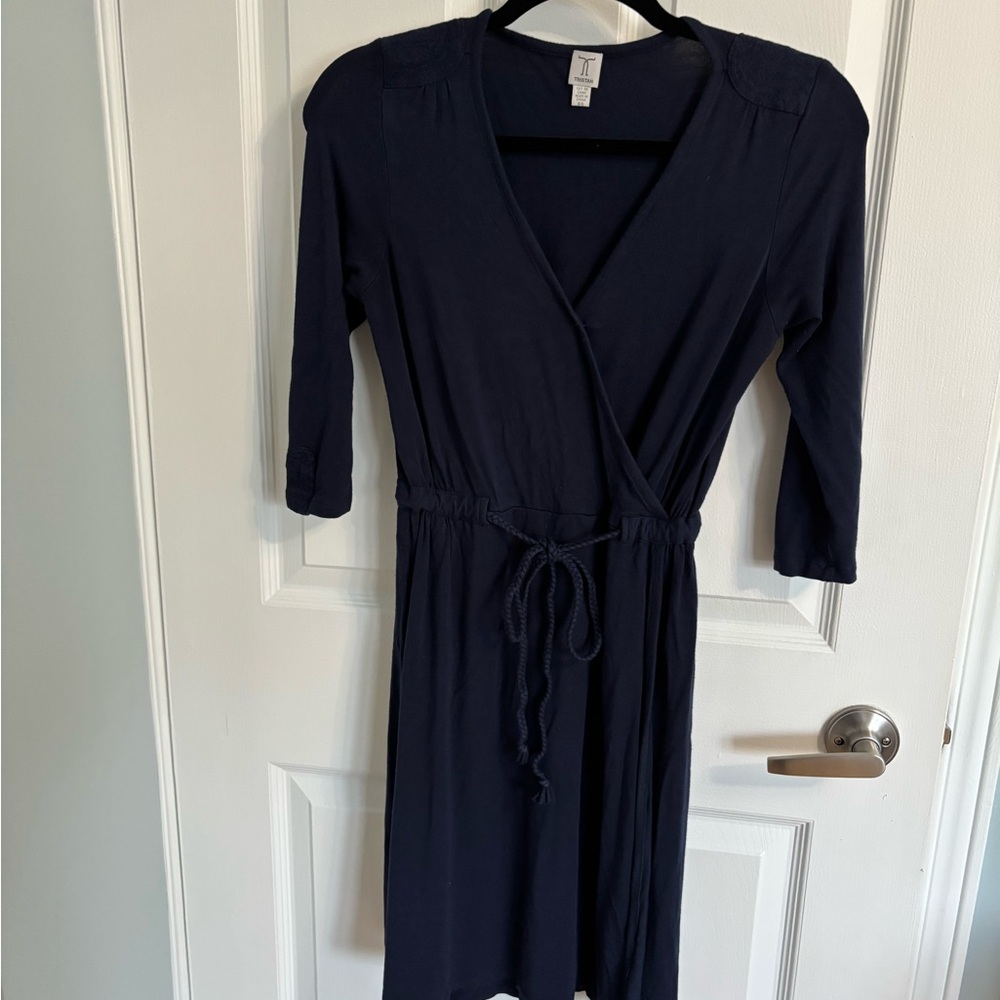 Navy Blue Wrap Dress